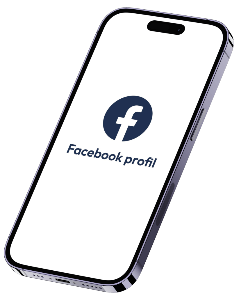 Smartphone viser Facebook profil logo